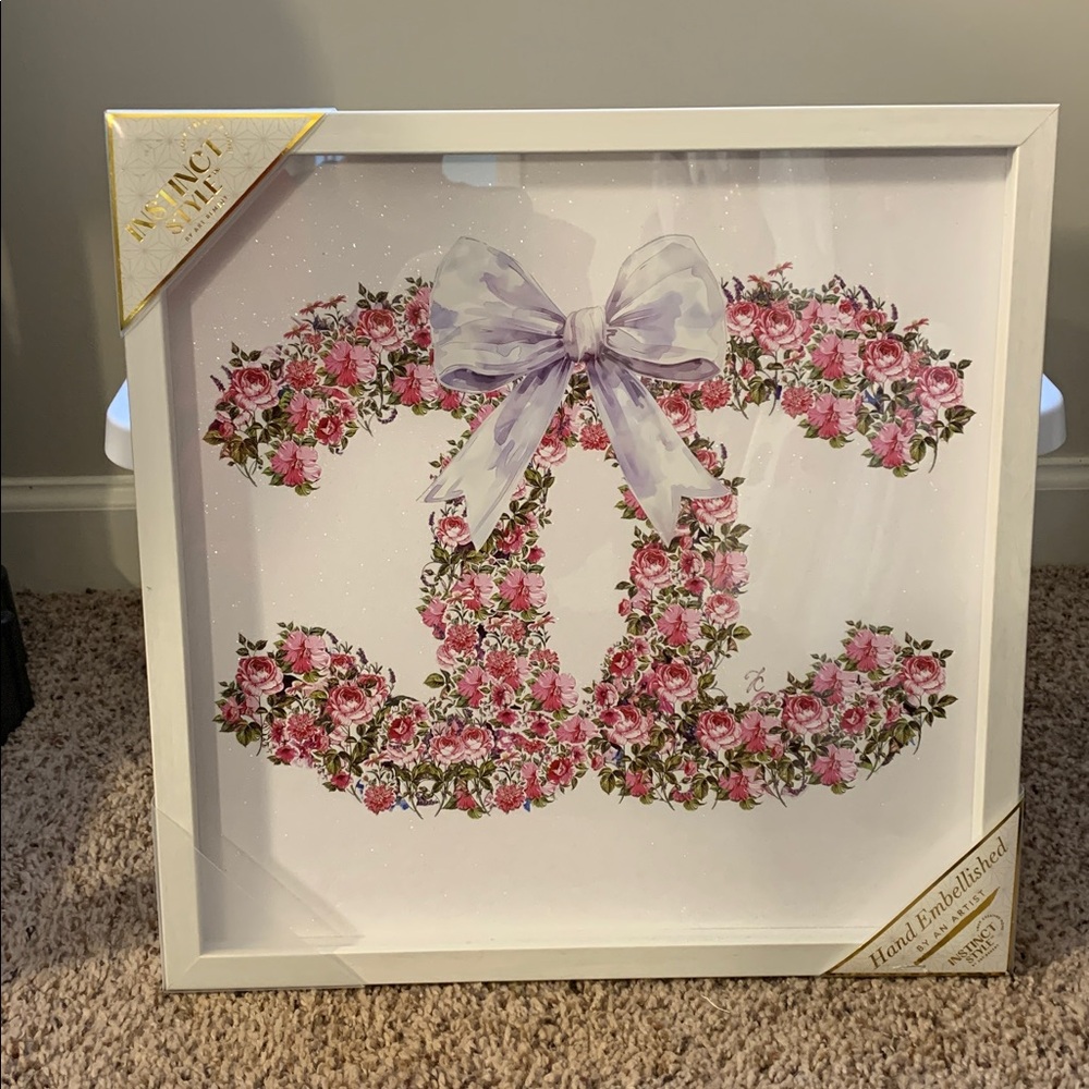 FASHION INSPIRED Flowers Picture - White Frame with Glass Front